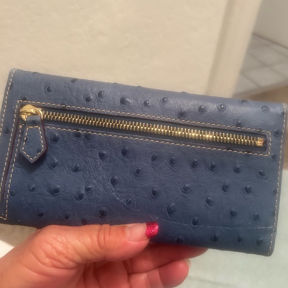 Dooney & Bourke Slate Blue Ostrich Wallet - Picture 2 of 14